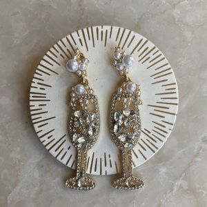 Rhinestone bubble champagne earrings